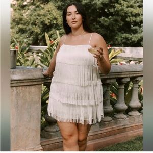 Abercrombie Fringe White Mini Dress Never Worn